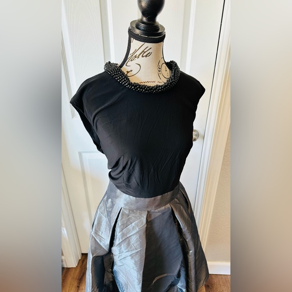 SLNY Black and Silver A-Line Cocktail Dress - Picture 13 of 15